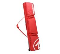 Lzyjck Housse de Ski Double à roulettes, Sac de Snowboard étanche à roulettes Extensible de 165 à 177 cm, 3 Poches extérieures rembourrées Convient pour Un Ski ou Deux Paires de Skis,Rouge
