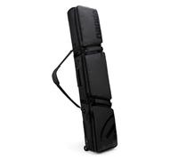 Lzyjck Housse de Ski Double à roulettes, Sac de Snowboard étanche à roulettes Extensible de 165 à 177 cm, 3 Poches extérieures rembourrées Convient pour Un Ski ou Deux Paires de Skis,Noir