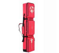Lzyjck Housse De Snowboard À roulettes Housses De Snowboard À roulettes Housse De Ski Entièrement Rembourrée pour Le Transport Aérien Convient pour Un Ski Ou Deux Paires De Skis,Rouge