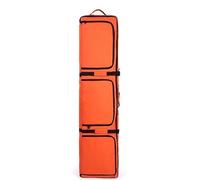 Lzyjck Housse De Snowboard Rembourrée À roulettes Sac À Skis Double À roulettes 3 Poches Extérieures pour Chaussures De Ski, Casques Et Lunettes pour Les Voyages en Avion Et en Voiture,Orange
