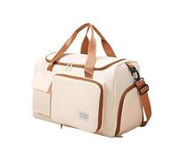 Lzyjck Sac De Sport Femme Homme Duffle Bag De Voyage Sport Étanche Sac De Voyage Polochon Sacs De Week-End Cabine avec Compartiment À Chaussures pour Voyage, Sport, Voyage, Week-End,Marron