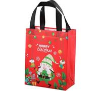 LZYWOD Lot de 10 sacs cadeaux de Noël de taille moyenne - Sacs fourre-tout non tissés réutilisables avec poignées - Parfait pour les cadeaux