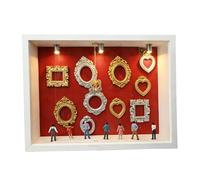LZYWOD Mini Frames Silhouette Box, Silhouette Shadow Box Frame Kit avec Figurines, Collage de Mémoire Cadres Votre Personnalisé Pour Pictur Box Miniature Museum Museum Musée Anniversaire Figurines