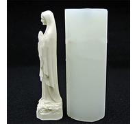 LZYY Moule en silicone pour bougie prière 3D Vierge Marie pour modelage de bougies, plâtre, statue, fabrication de bougies - Moule en silicone de 2 tailles - Couleur : grand moule
