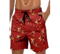 Lzzidou Maillot de bain hawaïen pour homme avec entrejambe de 22,9 cm, doublure en maille, short de plage avec poches