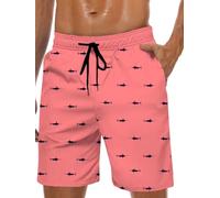 Lzzidou Maillot de bain pour homme avec doublure en maille à séchage rapide Motif requin Taille L