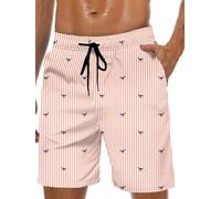 Lzzidou Short de Bain pour Homme avec Doublure en Maille à séchage Rapide, Baleine, Large