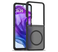 Lzzox Coque arrière rigide souple pour Moto Razr 60 Ultra 2025 avec chargement sans fil magnétique, souple et anti-chute (noir, Razr 60 Ultra)