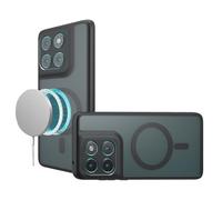 Lzzox Coque magnétique pour Motorola Moto Edge 60 Fusion - Protection magnétique - Airbags d'angle - Cadre souple mat - Coque arrière rigide (noir, Moto Edge 60 Fusion)