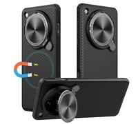 Lzzox Coque magnétique sans fil avec béquille en métal pour Oppo Find X8 Pro, protection d'objectif d'appareil photo, anti-chute, anti-choc, bord souple, protection arrière rigide (noir, Find X8 Pro)