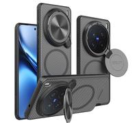 Lzzox Coque magnétique sans fil avec béquille en métal pour Vivo X200 Pro - Anti-chute - Antidérapant - Translucide - Bord souple - Arrière rigide (X200 Pro)