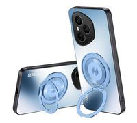 Lzzox Coque pour Honor 400 5G avec béquille, protection magnétique d'appareil photo, anneau rotatif résistant aux chocs, coque arrière mate (bleu, HONOR 400)