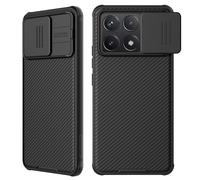 Lzzox Coque pour Poco F6 Pro - Protection de la vie privée - Antichoc - Coque arrière rigide - Noir - Poco F6 Pro
