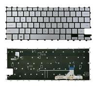 LZZSEOZ Clavier d'ordinateur Portable américain rétroéclairé, Couleur Argent/Gris/Bleu, Compatible avec Samsung Galaxy Book Flex Alpha NP730QCJ NP730QDA(Silver)
