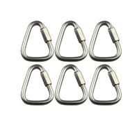 LZZYFPX Lot de 10 mousquetons à maillons Rapides en Acier Inoxydable avec écrou à vis et Crochet Triangulaire for remorque, balançoire, hamac, câble(M3.5)