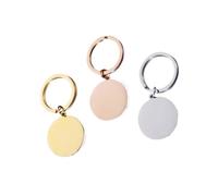 LZZYFPX Lot de 10 Porte-clés Ronds Vierges en Acier Inoxydable Poli Miroir, for Cadeaux Souvenirs, clés de Voiture, for Femmes et Hommes(Steel Chang Color)