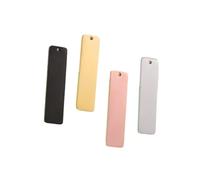 LZZYFPX Lot de 20 Breloques rectangulaires Vierges en Acier Inoxydable Poli Miroir, 10 x 40 mm, for Collier, Porte-clés, Logo, DIY(Black)