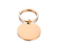 LZZYFPX Lot de 4 Porte-clés Ronds en Acier Inoxydable Poli, 25 mm/30 mm/35 mm, Breloques for la Fabrication de Porte-clés(Rose Gold,35mm)