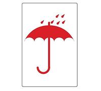 M-10 500 Etiquettes craint Humidité 90 x 130 mm Etiquette Signalisation Symbole Parapluie imprimé en rouge Etiquette Craint l'Eau Humidité Papier Brillant Colle forte Permanente pour colis sensible