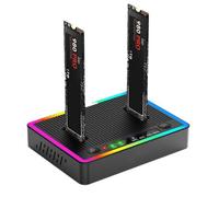 M. 2 Dual Protocol Dual Disk Clone Docking Station /NVMe Base Offline Clone Copy Machine Hard Disk Box 20GB