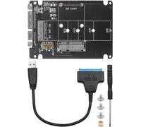 M.2 NGFF or mSATA to USB 3.0 Adapter 2 in 1 NGFF or mSATA Converter Card Reader with SATA Cable Converter