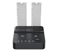 M.2 NVMe & SATA Docking Station, Disques Durs 20Gbps Dual Bay M2 NVMe SSD Boîtier USB 3.2 Gen 2 Reader Duplicateur Offline Clone Station pour 2230/2242/2260/2280 NVMe