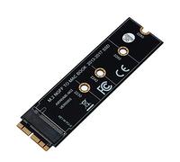 M.2 NVME SSD Convertisseur Carte Adaptateur pour MacBook Air Pro Retina (2013-2017), NVME/AHCI SSD Kit Mise à Niveau pour A1465 A1466 A1398 A1502 (Adaptateur Noir)
