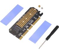 M.2 SSD Aluminiumlegierung PCIE Adapter LED Gehäuse Computer-Erweiterungskarte Schnittstelle NVMe NGFF zu 3.0X16 Riser schwarz
