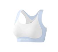 (M 30-40kg,Blue)Seamless Breathable Sports Bra For Teenager Girls Shoulder beautiful back Underwear student shockproof Support Tops Vest