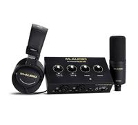 M-AUDIO M-Track Duo HD Interface audio, Micro à Condensateur M100 et Casque de Studio HDH41 pour Enregistrement, Producteurs, Créateurs de Contenu et Podcasteurs