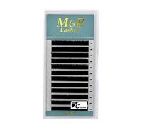 M&B Lashes Premium Handmade Silk Volume Lashes épaisseur 0,05 mm C Curl pour l'extension des cils- 12 rangées (10 mm)