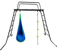M-Bars Ensemble de gymnastique de jardin pour enfants avec balançoire et corde à grimper Structure d'escalade pour enfants