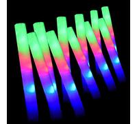 M.best Lot de 100 bâtons lumineux LED multicolores clignotants phosphorescents en mousse avec 3 modes Accessoires de fête pour mariage, anniversaire, Noël, Halloween, raves, concert