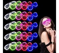 M.best Lot de 35 lunettes lumineuses à LED pour enfants, 5 couleurs brillantes, fournitures de fête amusantes pour adultes et enfants, anniversaire, Halloween, raves, concert