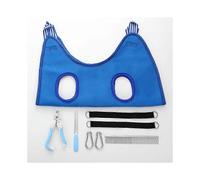 (M,Blue)Pet Dog Grooming Hammock Harness With Nail Clippers, Trimmer, Nail File, Comb, breathable Dog Hammock Restraint