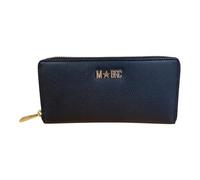 M*BRC MBRC Portefeuilles femme à 3 compartiments fermés par fermeture éclair 8 cartes en cuir véritable fabriqué en Italie G623, Noir , L, Décontracté