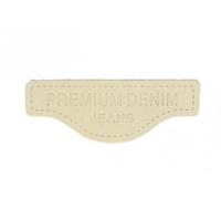 M & C Ecusson à Coudre en Cuir véritable écru 6x2cm