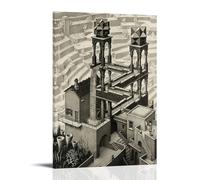 M. C. Escher Impression sur toile murale cascade Décoration d'intérieur 30 x 45 cm