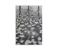 M.C. Escher Three Worlds Impression sur toile pour décoration murale d'intérieur 20 x 30 cm