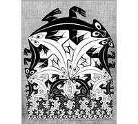 M C Eschers Art Geometrys Painting - Black and White Puzzle - Jeu De Mémoires for Adults - Jouets Anti-Stress pour La Famille Gifts - 1000 Pièces Puzzle Zx332Aw