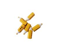 M & C Lot de 6 Boutons en Forme de Crayon de Couleur Jaune 2cm