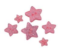M & C Lot de 6 Boutons étoile paillettée Rose Layette 18mm