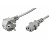 M-CAB - Câble d'alimentation - IEC 60320 C13 pour CEE 7/7 - 2 cm - connecteur à 90° - gris