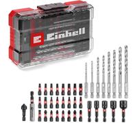 M-CASE Set de 39 accessoires antichoc (embouts de 25 mm,forets à métaux,porte-embouts de 60 mm,clés à douille,fraises à chanfreiner,y compris boîte de rangement)