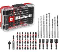 M-CASE Set de 39 accessoires résistants aux chocs (embouts de 25 mm,forets à métaux,forets à bois,forets à pierre,porte-embouts de 60 mm,clé à douille,fraise à chanfreiner)