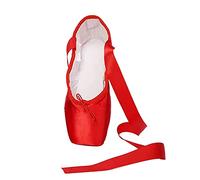 M&Catree Chaussure de Ballet de Pointe Chaussure de Danse avec Satin Rubans pour Filles Femmes - Rouge, CN 31 (EU 30)