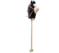 M&Catree Cheval de Bois Hobby Horse Têtes de Cheval à Chevaucher Cheval Bâton en Peluche avec Fonction Sonore - Noir