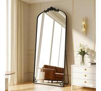 M&Catree Miroirs Vintage en Arc Pleine Longueur Miroir Mural Arqué pour Chambre Montage Mural Installation Facile - Noir, 179x69cm | 70.5" L x 27.2" W