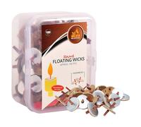 M ches flottantes rondes pr -assembl es Ner Mitzvah - 100 unit s - M ches en coton et supports de disques en li ge pour gobelets huile