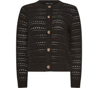 M & Co M & Co Black Petite Crewneck Crochet Cardigan